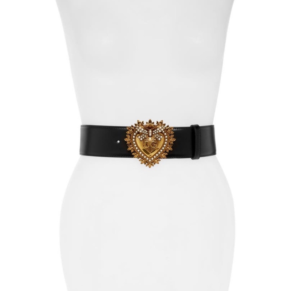 Dolce & Gabbana Devotion Logo Heart Buckle Belt